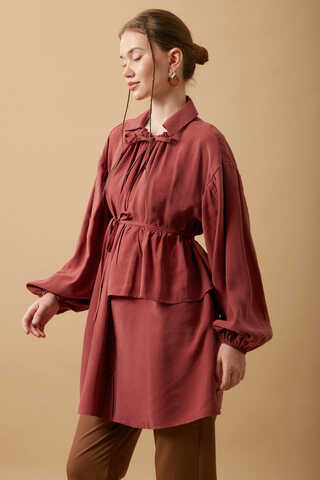 Günce Modal Shirt Dark Brick - 6