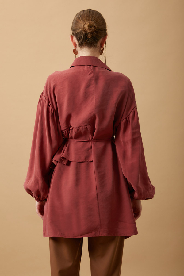 Günce Modal Shirt Dark Brick - 7