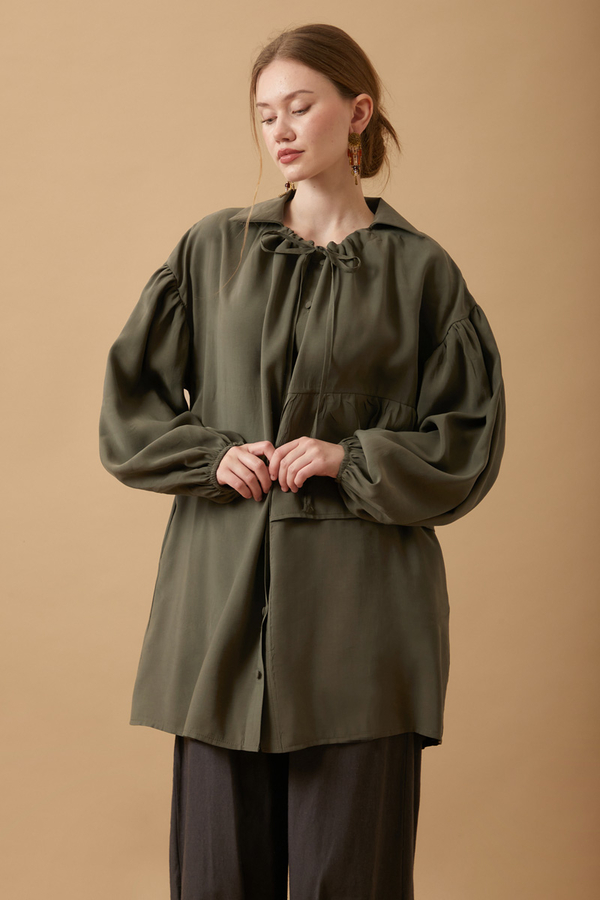 Günce Modal Shirt Khaki - 2