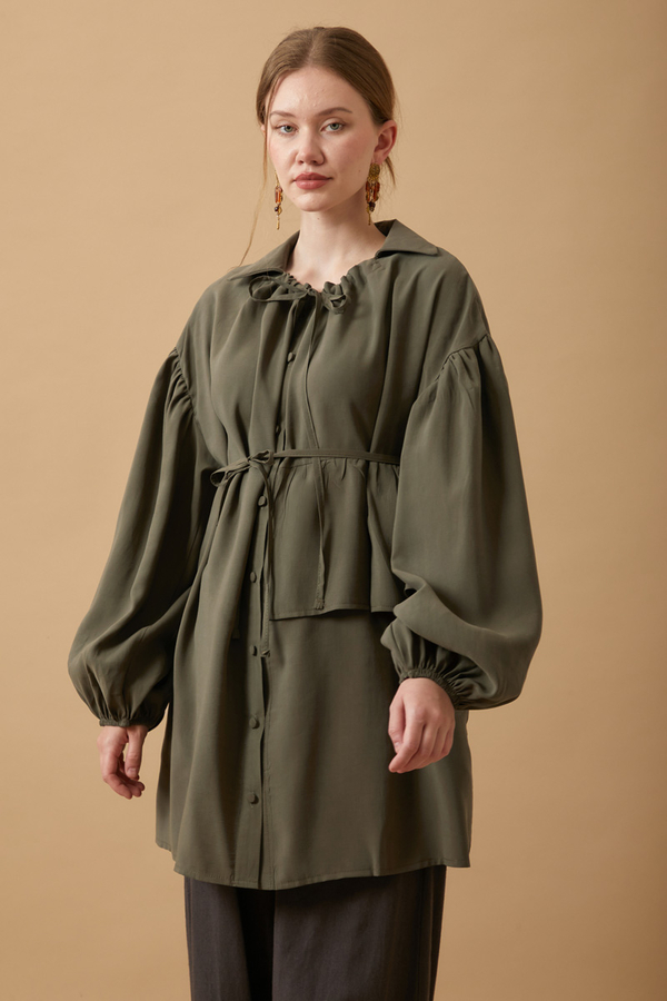 Günce Modal Shirt Khaki - 4