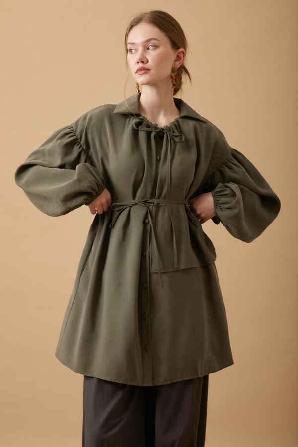 Günce Modal Shirt Khaki - 7