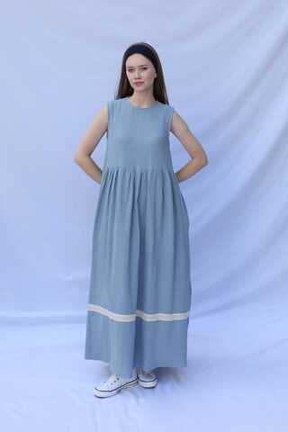 Güpür Gömlekli Elbise Bebe Mavisi - 3