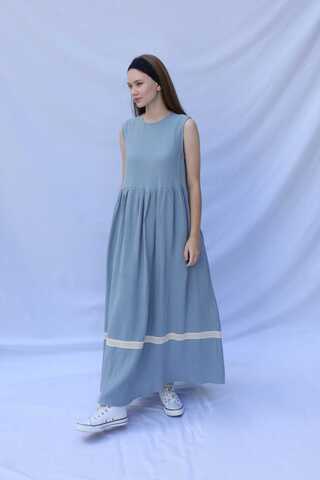 Güpür Gömlekli Elbise Bebe Mavisi - 4