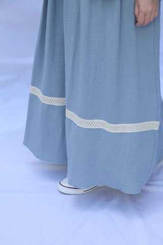 Güpür Gömlekli Elbise Bebe Mavisi - 7