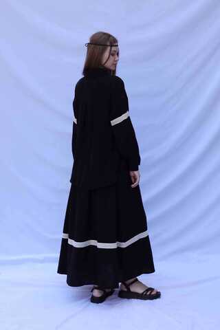 Güpür Gömlekli Elbise Siyah - 8