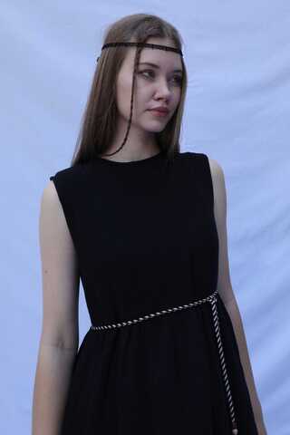 Güpür Gömlekli Elbise Siyah - 6