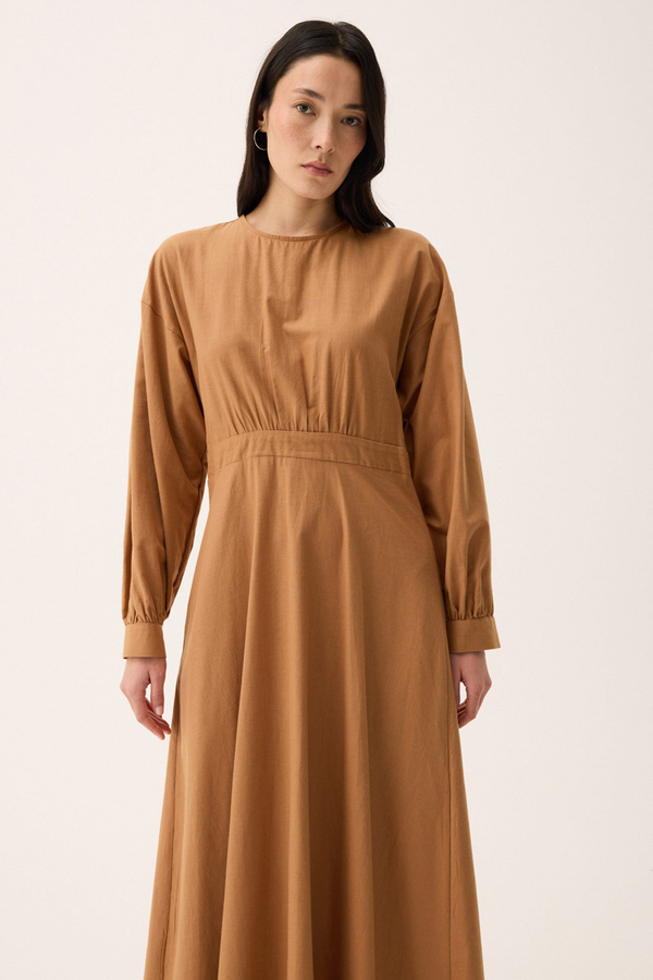 Güpürlü Zeren Elbise Açık Taba - 3