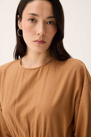 Güpürlü Zeren Elbise Açık Taba - 12