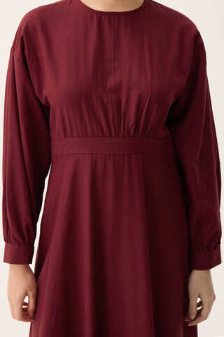 Güpürlü Zeren Elbise Bordo - 6