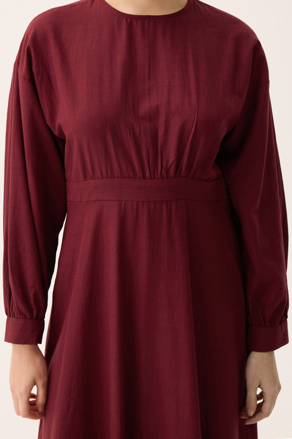 Güpürlü Zeren Elbise Bordo - 6