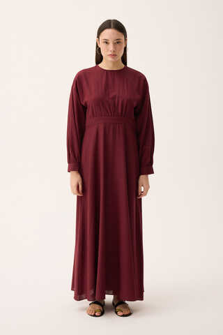 Güpürlü Zeren Elbise Bordo - 7