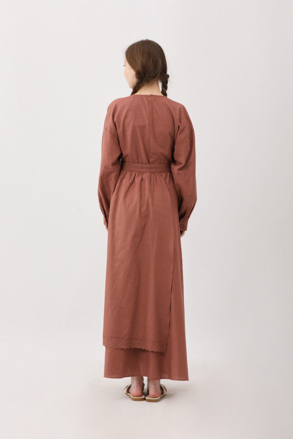 Güpürlü Zeren Elbise Gül Kurusu - 19