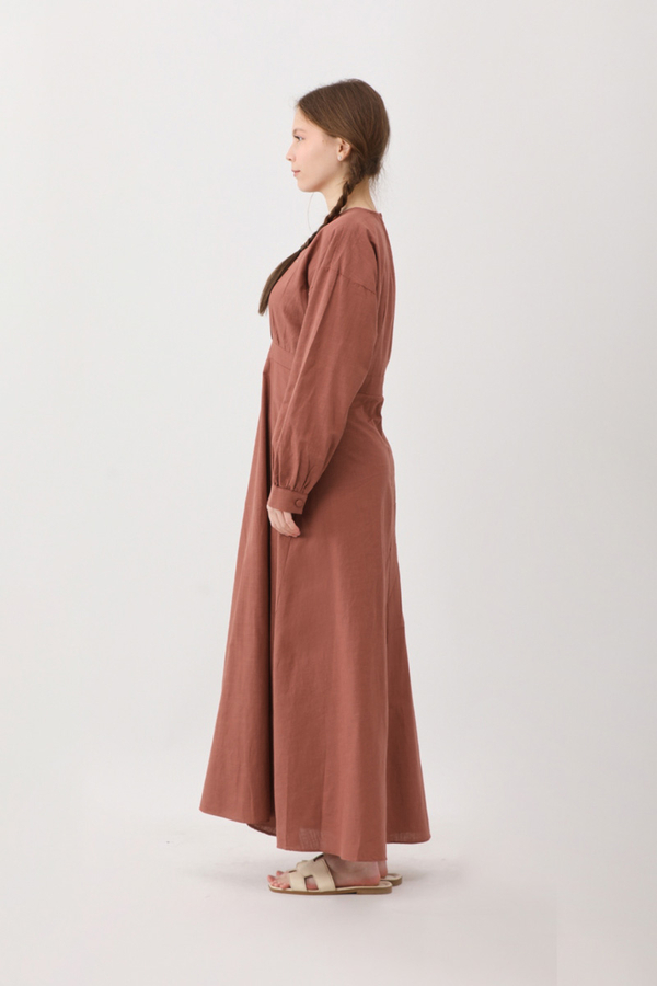 Güpürlü Zeren Elbise Gül Kurusu - 8