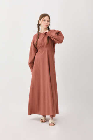 Güpürlü Zeren Elbise Gül Kurusu - 9