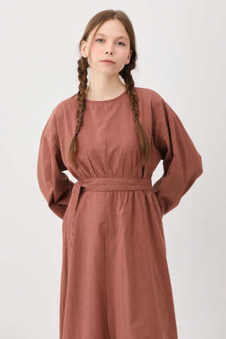 Güpürlü Zeren Elbise Gül Kurusu - 17