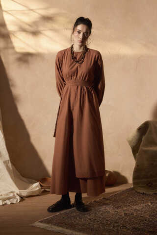 Güpürlü Zeren Elbise Gül Kurusu - 1