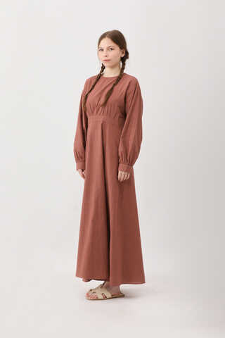 Güpürlü Zeren Elbise Gül Kurusu - 7