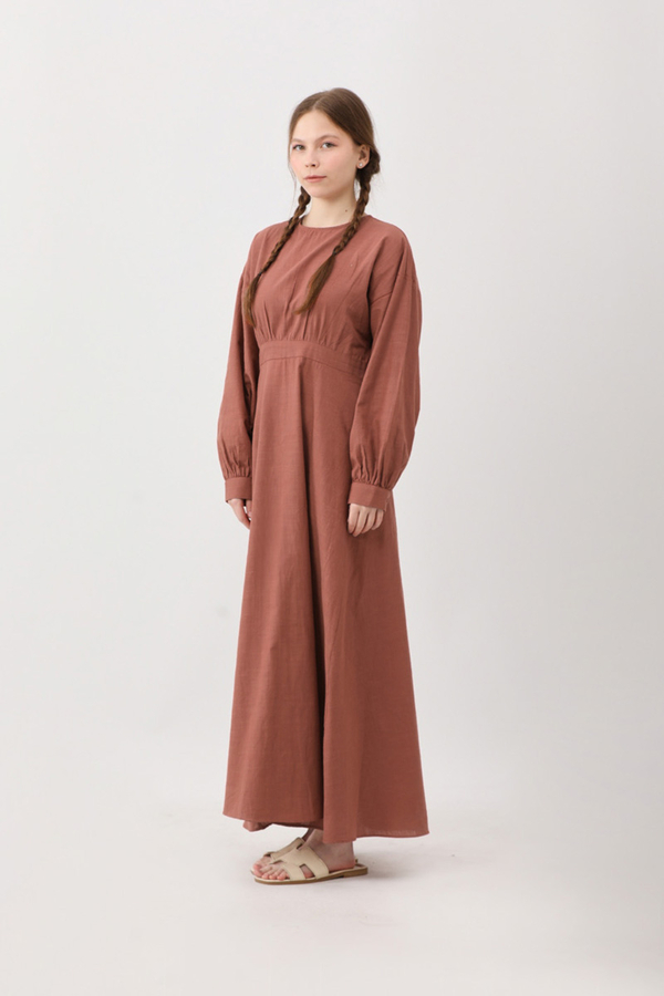 Güpürlü Zeren Elbise Gül Kurusu - 7