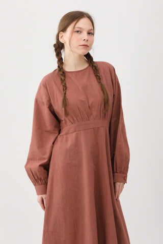 Güpürlü Zeren Elbise Gül Kurusu - 11