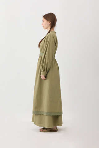 Güpürlü Zeren Elbise Haki - 13