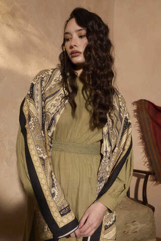 Güpürlü Zeren Elbise Haki - 4