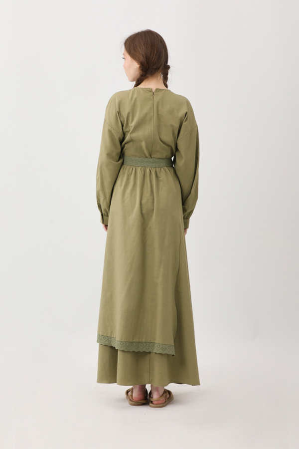 Güpürlü Zeren Elbise Haki - 14