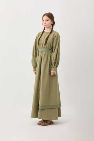 Güpürlü Zeren Elbise Haki - 12