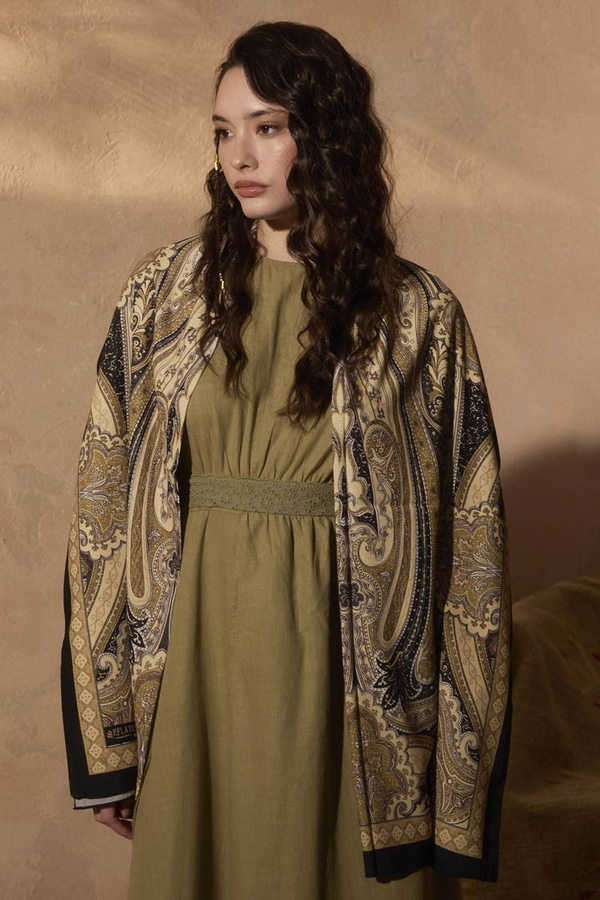 Güpürlü Zeren Elbise Haki