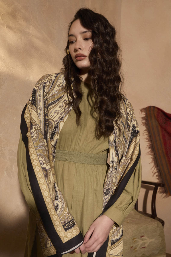 Güpürlü Zeren Elbise Haki - 4