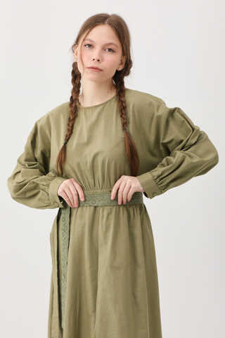 Güpürlü Zeren Elbise Haki - 8