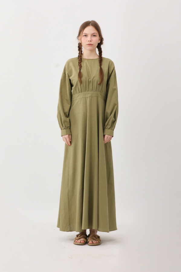 Güpürlü Zeren Elbise Haki - 11