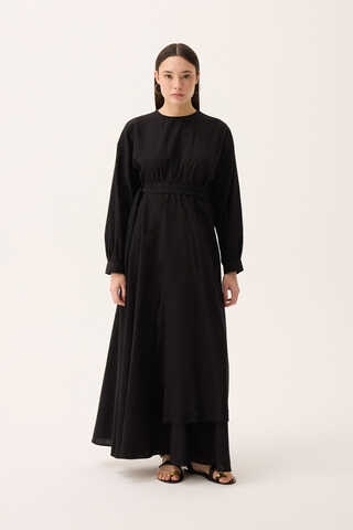 Güpürlü Zeren Elbise Siyah - 2