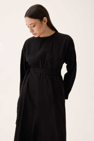 Güpürlü Zeren Elbise Siyah - 6