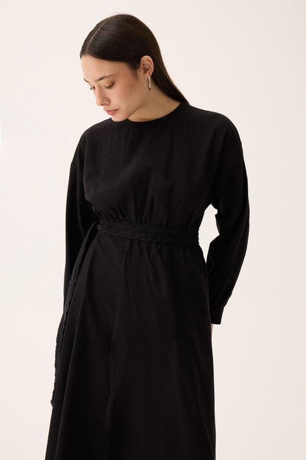 Güpürlü Zeren Elbise Siyah - 6