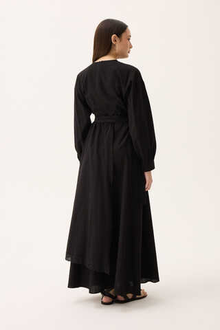 Güpürlü Zeren Elbise Siyah - 12