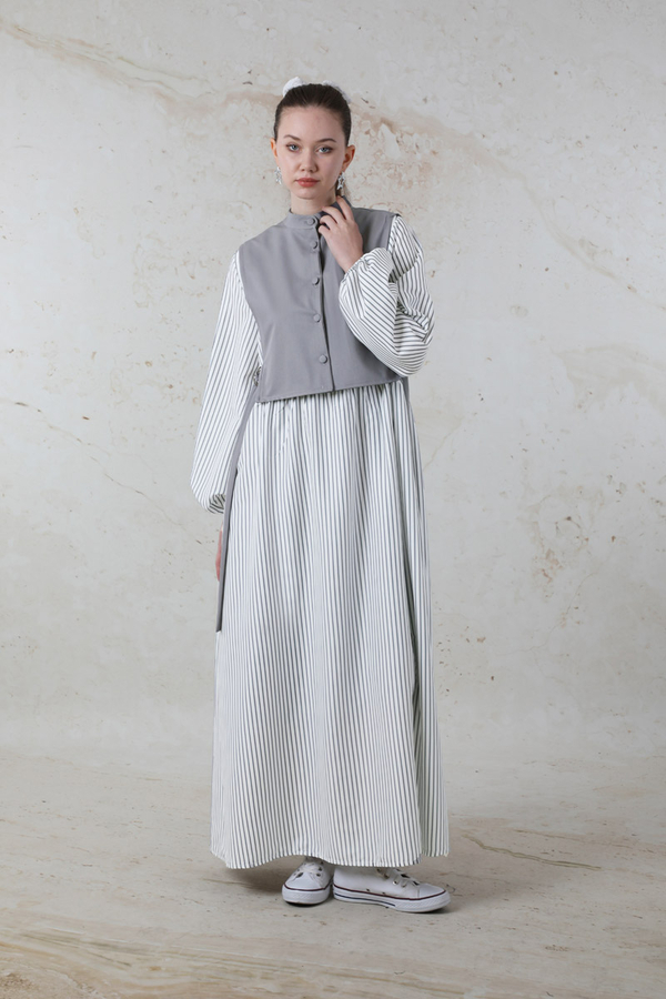 Düğmeli Yelek Gri (1)