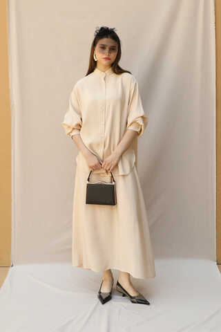 Hakim Yaka Etek Takım Krem - 3