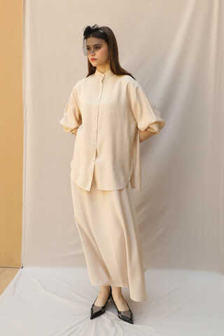Hakim Yaka Etek Takım Krem - 5