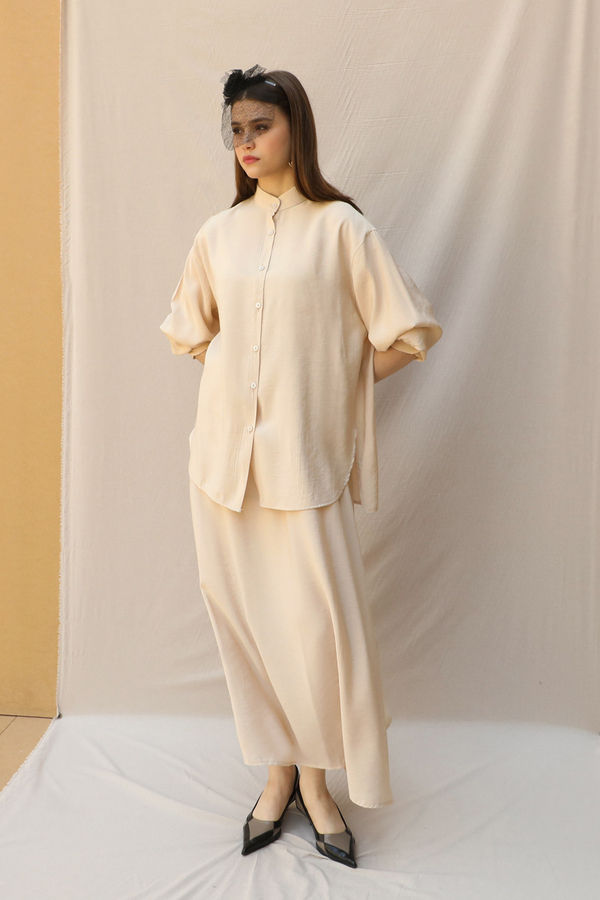 Hakim Yaka Etek Takım Krem - 5