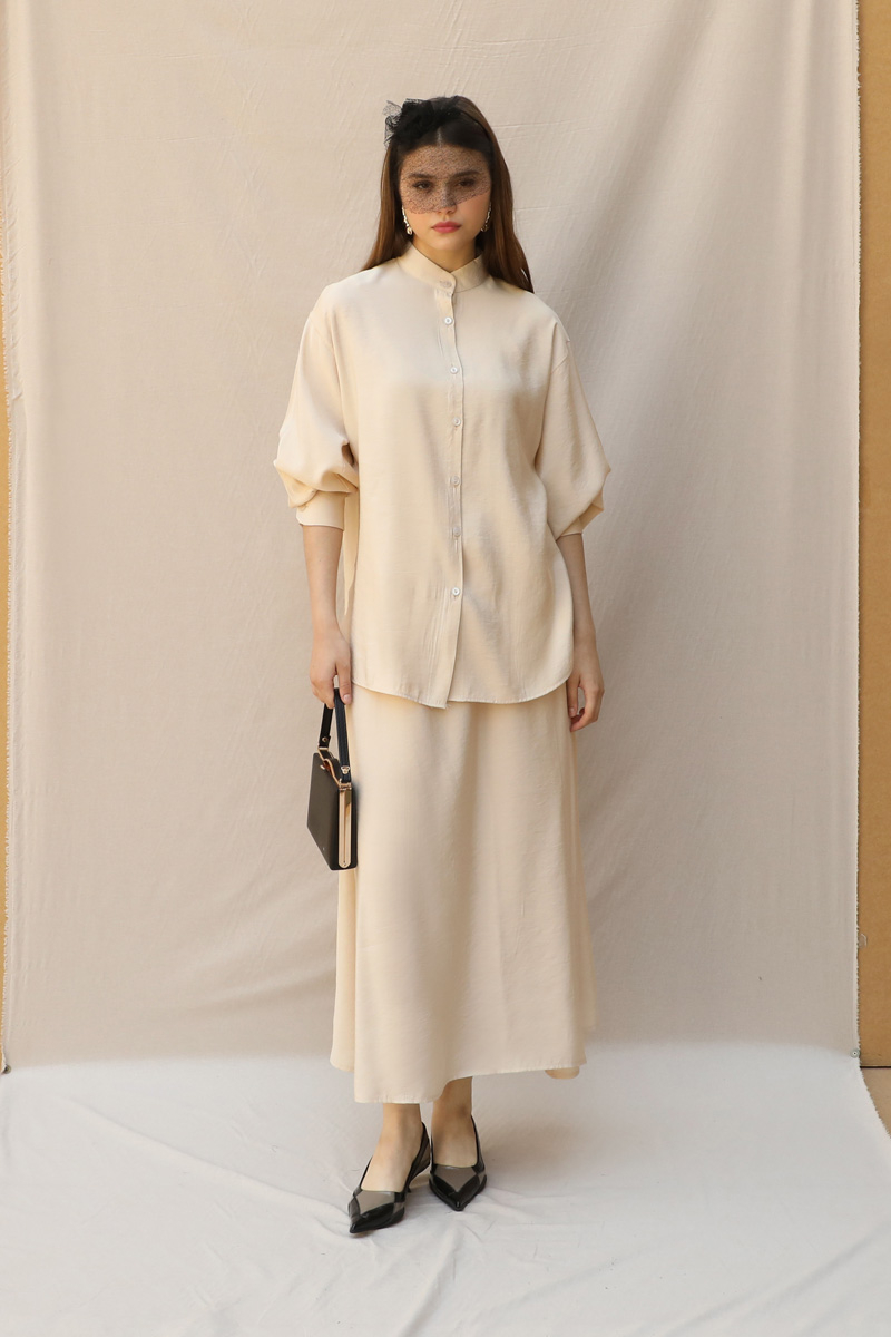 Hakim Yaka Etek Takım Krem