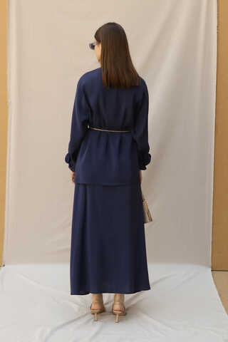 Hakim Yaka Etek Takım Lacivert - 6