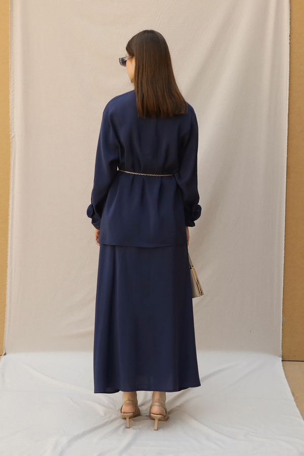 Hakim Yaka Etek Takım Lacivert - 6