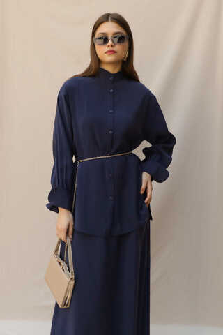 Hakim Yaka Etek Takım Lacivert - 3