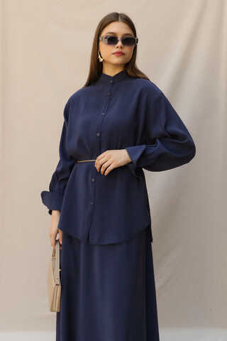 Hakim Yaka Etek Takım Lacivert - 5