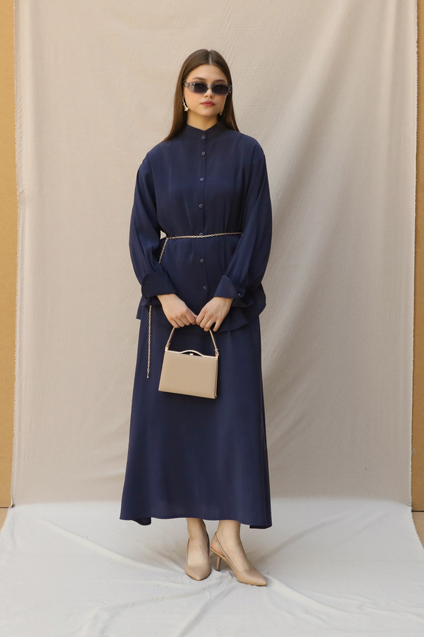 Hakim Yaka Etek Takım Lacivert - 2