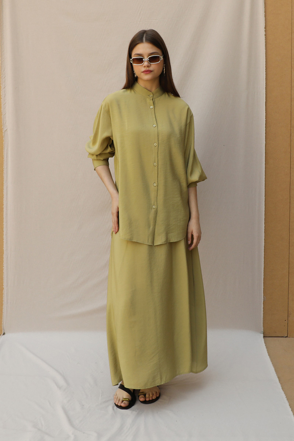 Hakim Yaka Etek Takım Yağ Yeşili - 4