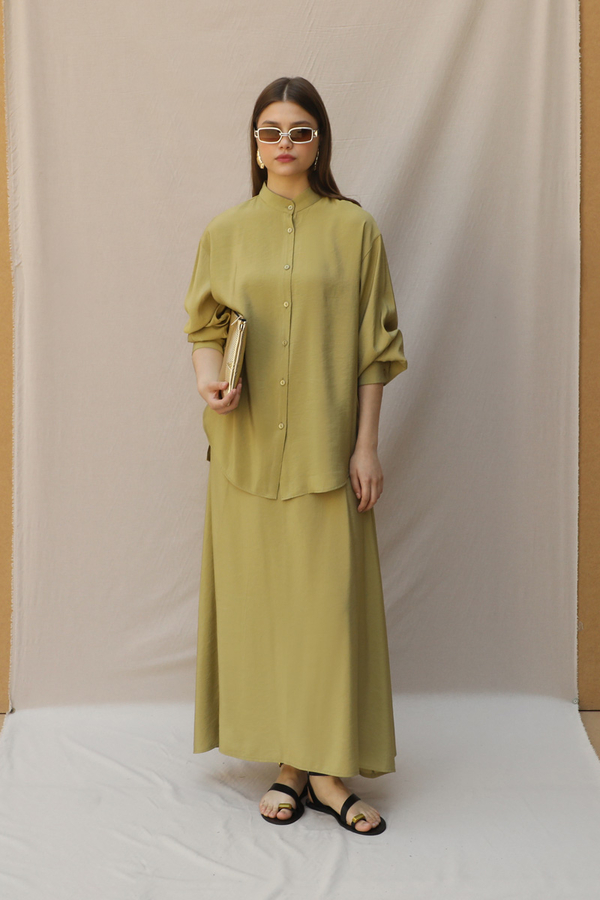 Hakim Yaka Etek Takım Yağ Yeşili - 2