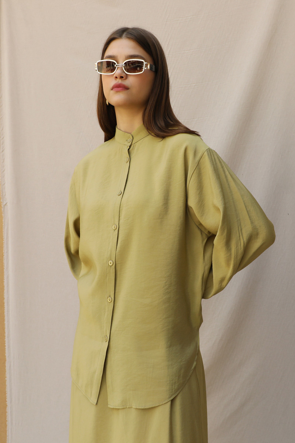 Hakim Yaka Etek Takım Yağ Yeşili - 1