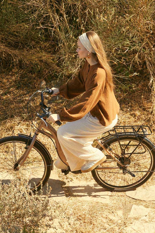 Hakim Yaka Müslin Gömlek Kahverengi - 6