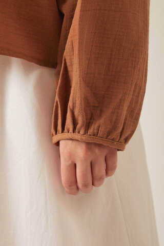 Hakim Yaka Müslin Gömlek Taba - 3